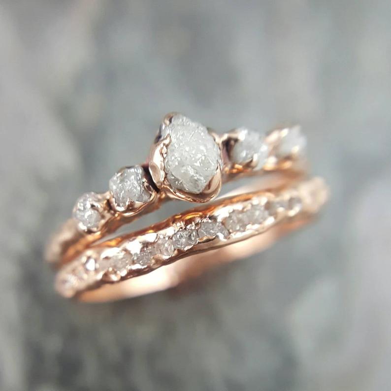 Raw on sale diamond engagement