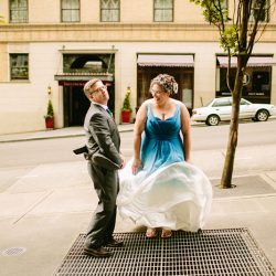 012 dana john karenobristphotography WEBSIZED - We're bowled over by this creative wedding in Seattle (with a hand-dyed dress!) We're bowled over by this creative wedding in Seattle (with a hand-dyed dress!)