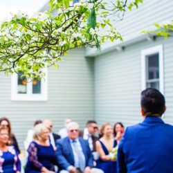MichelleArlotta CaseyStephanie 19 - These backyard brides triumphed with killer suits at their house on the shore These brides triumphed with killer suits at their house on the shore