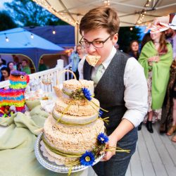MichelleArlotta CaseyStephanie 49 - These backyard brides triumphed with killer suits at their house on the shore These brides triumphed with killer suits at their house on the shore