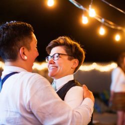 MichelleArlotta CaseyStephanie 54 - These backyard brides triumphed with killer suits at their house on the shore These brides triumphed with killer suits at their house on the shore