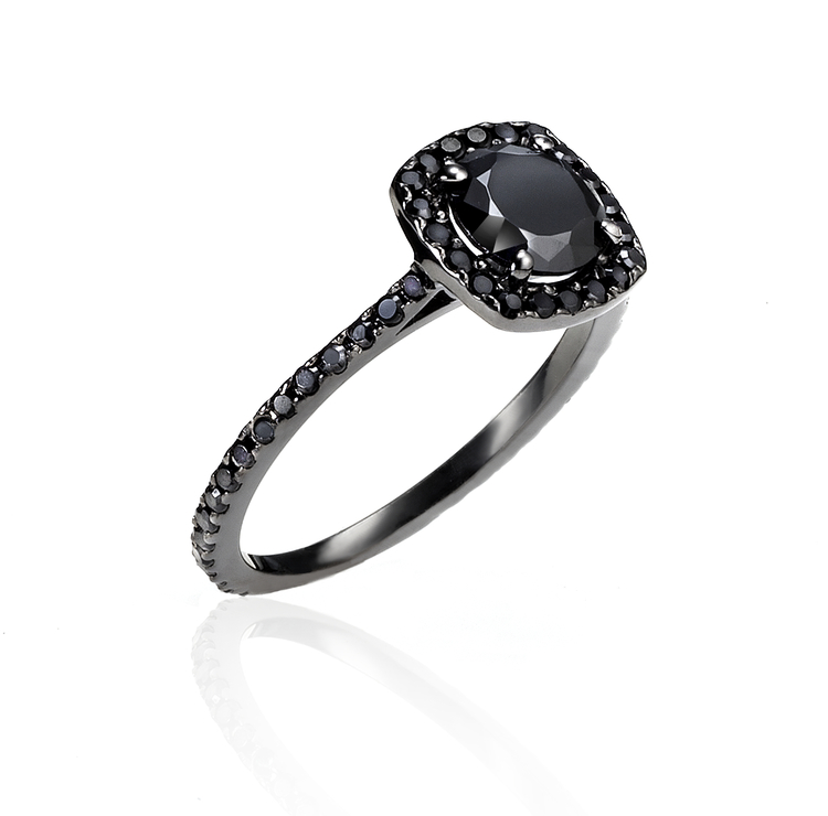 Black diamond engagement rings as dark as your soul