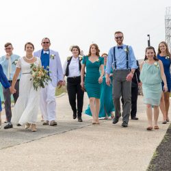 Les bons temps rouler at this New Orleans, LA wedding with food trucks and a sweet first look
