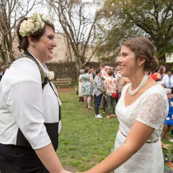 Les bons temps rouler at this New Orleans, LA wedding with food trucks and a sweet first look