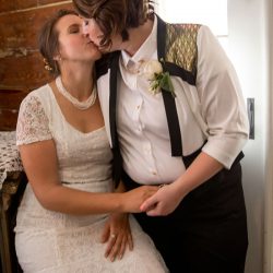 Les bons temps rouler at this New Orleans, LA wedding with food trucks and a sweet first look