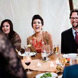 Parker Sells LeslieBarbaroPhotography 20151003reception10365 low - A fall-themed wedding celebration with a stunning red dress Intimate, rustic DIY fall wedding celebration with red-dressed bride