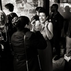 Parker Sells LeslieBarbaroPhotography 20151003reception30bw53 low - A fall-themed wedding celebration with a stunning red dress Intimate, rustic DIY fall wedding celebration with red-dressed bride