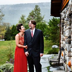 Parker Sells LeslieBarbaroPhotography 20151003susiejordan2518 low - A fall-themed wedding celebration with a stunning red dress Intimate, rustic DIY fall-themed wedding celebration with red-dressed bride