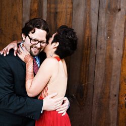 Parker Sells LeslieBarbaroPhotography 20151003susiejordan9328 low - A fall-themed wedding celebration with a stunning red dress Intimate, rustic DIY fall-themed wedding celebration with red-dressed bride