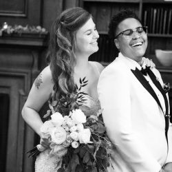 A '90s dance party wedding full of positive vibes
