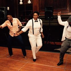 A '90s dance party wedding full of positive vibes