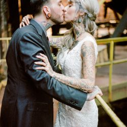 Hamilton Hamilton KyleFordWeddings 495100010014 low - An inked, glam, and woodland-meets-industrial wedding at the Carrie Furnaces in Pittsburgh An inked, glam, and industrial woodland wedding at the Carrie Furnaces in Pittsburgh