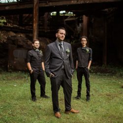 Hamilton Hamilton KyleFordWeddings HamiltonWeddingPittsburgh0414 low - An inked, glam, and woodland-meets-industrial wedding at the Carrie Furnaces in Pittsburgh An inked, glam, and industrial woodland wedding at the Carrie Furnaces in Pittsburgh