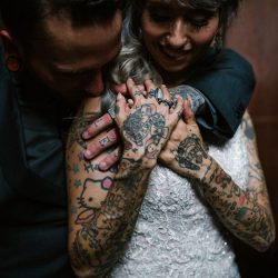 Hamilton Hamilton KyleFordWeddings HamiltonWeddingPittsburgh0544 low - An inked, glam, and woodland-meets-industrial wedding at the Carrie Furnaces in Pittsburgh An inked, glam, and industrial woodland wedding at the Carrie Furnaces in Pittsburgh