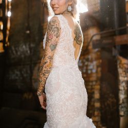 Hamilton Hamilton KyleFordWeddings HamiltonWeddingPittsburgh0676 low - An inked, glam, and woodland-meets-industrial wedding at the Carrie Furnaces in Pittsburgh An inked, glam, and woodland-meets-industrial wedding at the Carrie Furnaces in Pittsburgh