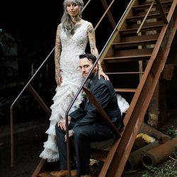 Hamilton Hamilton KyleFordWeddings HamiltonWeddingPittsburgh0727 low - An inked, glam, and woodland-meets-industrial wedding at the Carrie Furnaces in Pittsburgh An inked, glam, and industrial woodland wedding at the Carrie Furnaces in Pittsburgh
