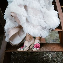 Hamilton Hamilton KyleFordWeddings HamiltonWeddingPittsburgh0731 low - An inked, glam, and woodland-meets-industrial wedding at the Carrie Furnaces in Pittsburgh An inked, glam, and industrial woodland wedding at the Carrie Furnaces in Pittsburgh