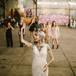 Hamilton Hamilton KyleFordWeddings HamiltonWeddingPittsburgh1065 low - An inked, glam, and woodland-meets-industrial wedding at the Carrie Furnaces in Pittsburgh An inked, glam, and industrial woodland wedding at the Carrie Furnaces in Pittsburgh