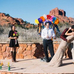 A Dia de los Muertos-themed Sedona wedding in the Arizona mountains