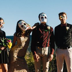 A Dia de los Muertos-themed wedding in the Arizona mountains