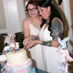 A whimsical poly wedding joining two families in awesomeness