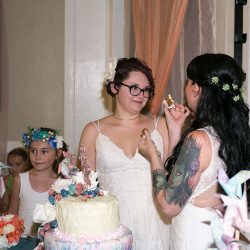 A whimsical poly wedding joining two families in awesomeness