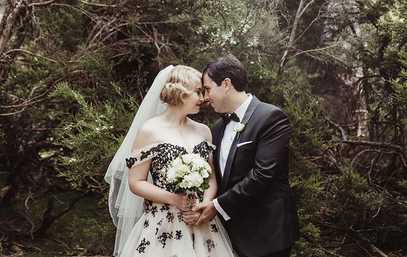 A tiny destination wedding on a forest mountaintop in Tasmania