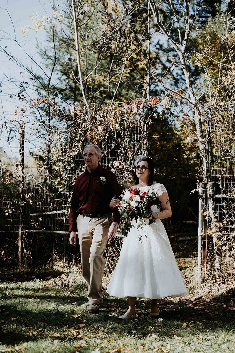 An elegantly goth Friday the 13th wedding with hints of Tim Burton