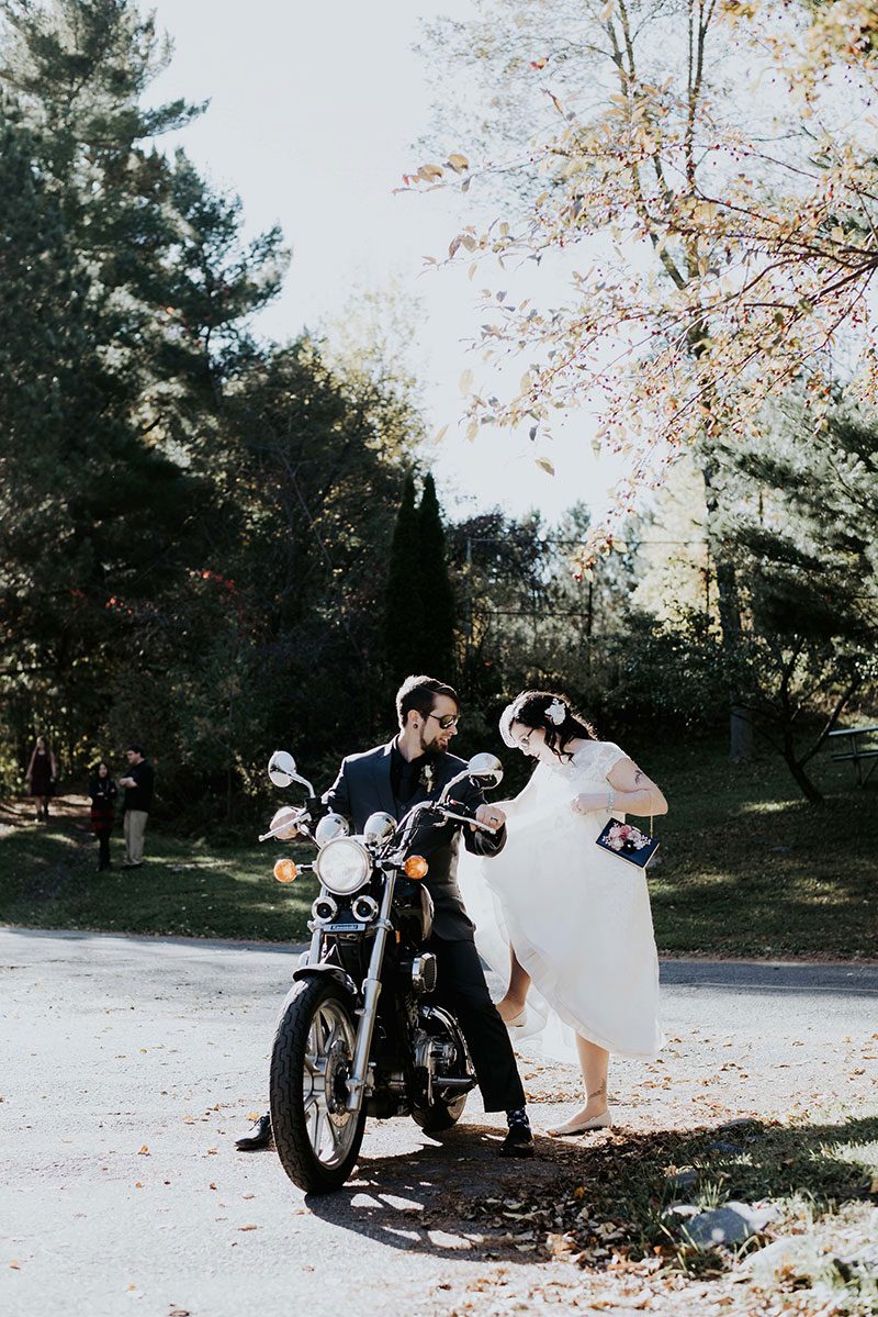 An elegantly goth Friday the 13th wedding with hints of Tim Burton