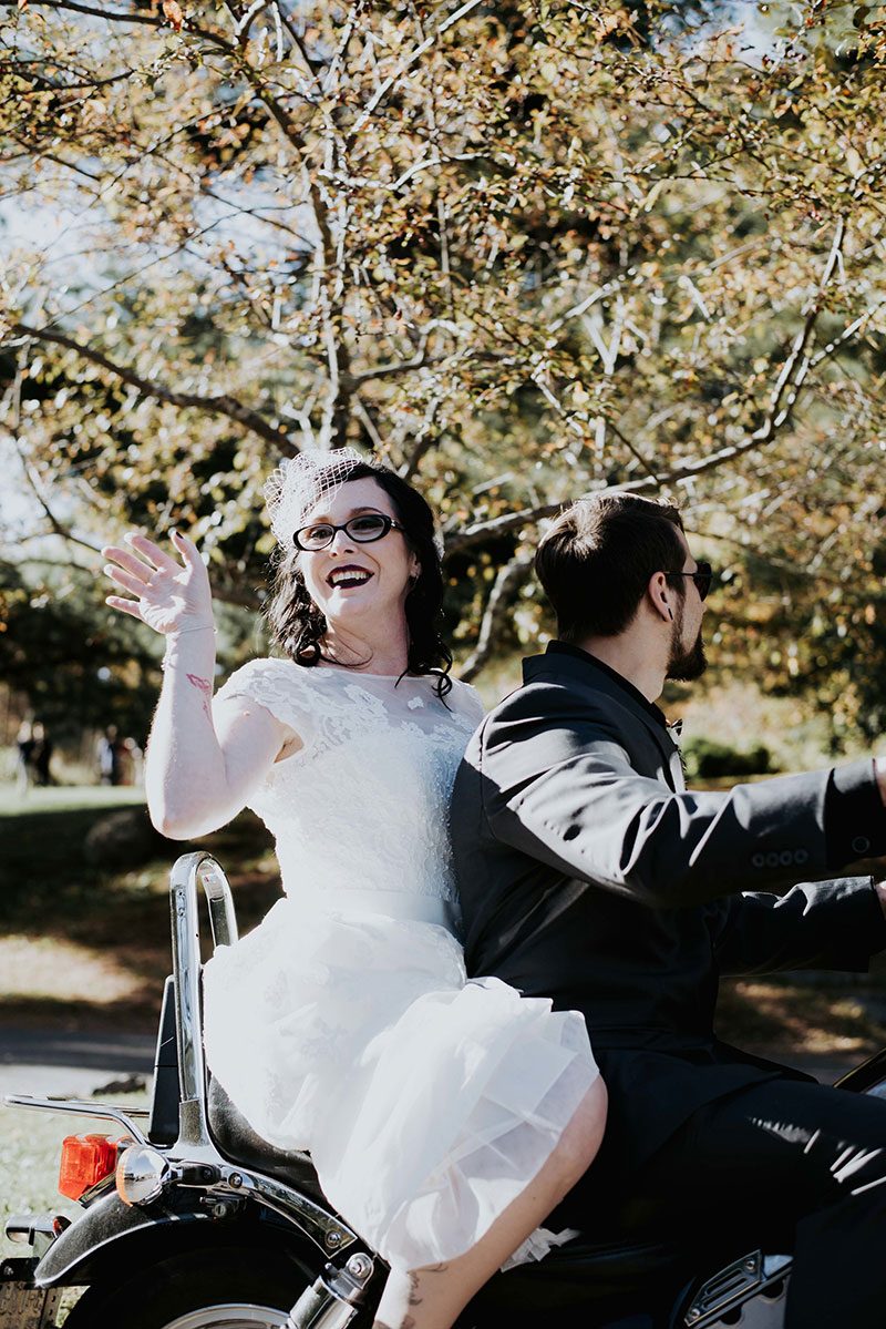 An elegantly goth Friday the 13th wedding with hints of Tim Burton