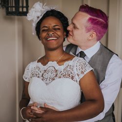 peterjennahighres 258 - Pink hair + rainbows abound at this vividly geeky wedding Pink hair + rainbows abound at this vividly geeky wedding