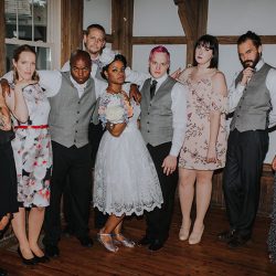 peterjennahighres 429 - Pink hair + rainbows abound at this vividly geeky wedding Pink hair + rainbows abound at this vividly geeky wedding