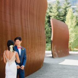 Kamath Chen CourtneyBowldenPhotography neenaalbert102 low - Three cultures combine at this radiant sculpture park wedding in Seattle Three cultures combine at this radiant sculpture park wedding in Seattle