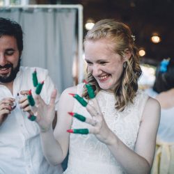 Poconos nature-filled camp wedding