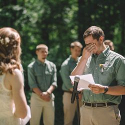 Poconos nature-filled camp wedding