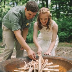 Poconos nature-filled camp wedding