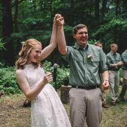 Poconos nature-filled camp wedding