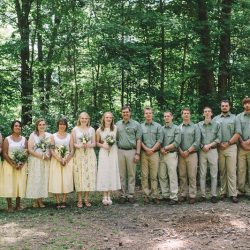 Poconos nature-filled camp wedding