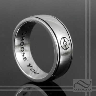 pokeball wedding band on offbeat bride