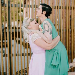 Throwback style and sweet moments all over this vintage eclectic wedding