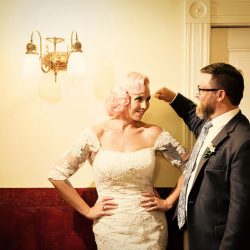 A wedding with retro glam style and sweet personal touches
