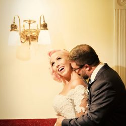 A wedding with retro glam style and sweet personal touches