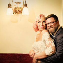 A wedding with retro glam style and sweet personal touches