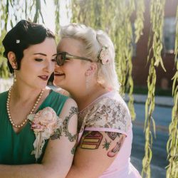 Throwback style and sweet moments all over this vintage eclectic wedding