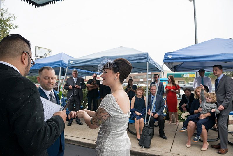 A retro drive-in meets cocktail party prom