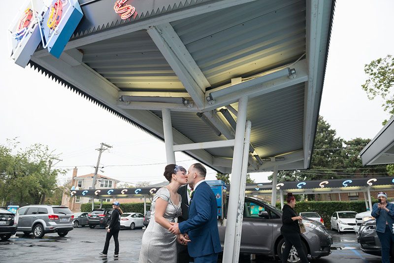 A retro drive-in meets cocktail party prom