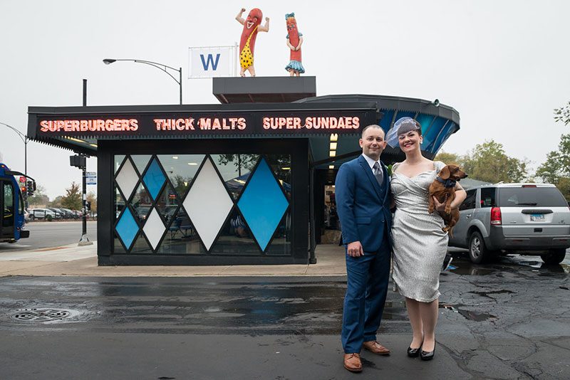 A retro drive-in meets cocktail party prom