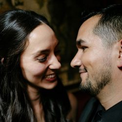 A darkly chic wedding with karaoke and Mexican meets Korean food
