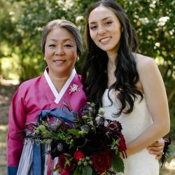 A darkly chic wedding with karaoke and Mexican meets Korean food
