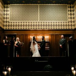 A darkly chic wedding with karaoke and Mexican meets Korean food